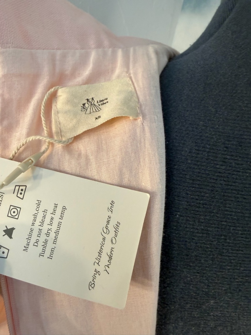 Bow-Tie Neck Midi Dress in Soft Pink #156 - Picture 6 of 7